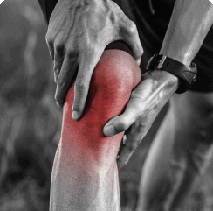 man holding knee showing pain radiating to knee