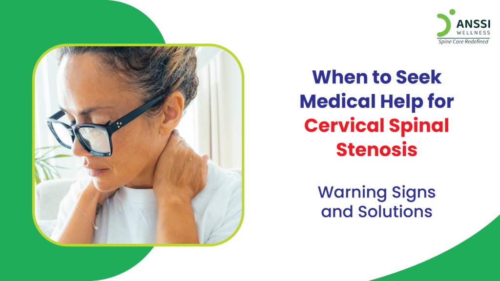 Cervical spinal stenosis occurs when the spinal canal in the neck narrows, placing pressure on the spinal cord or nerve roots.