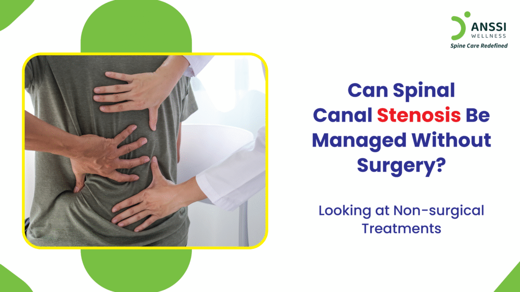 Spinal canal stenosis occurs when the spinal canal narrows and begins to compress the nerves, resulting in pain, weakness, and discomfort.