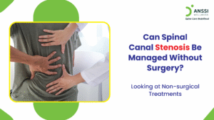 Spinal canal stenosis occurs when the spinal canal narrows and begins to compress the nerves, resulting in pain, weakness, and discomfort.