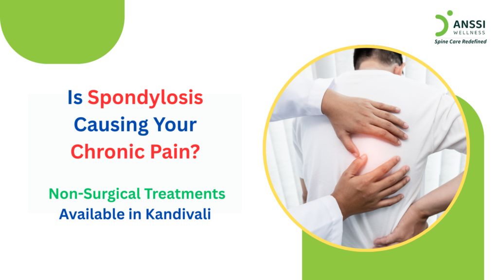 Spondylosis develops due to the gradual wear and tear of the spine over time.