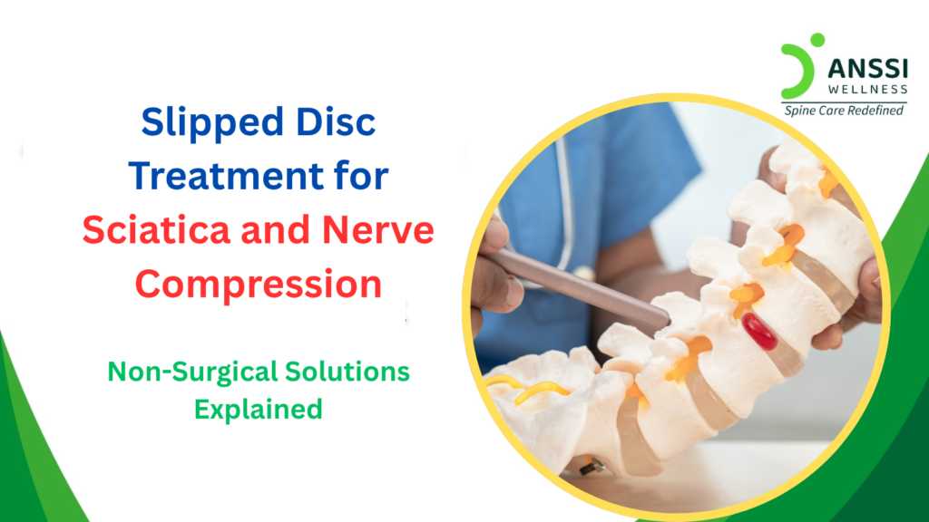 A slipped disc is one of the most common causes of sciatica and nerve compression.