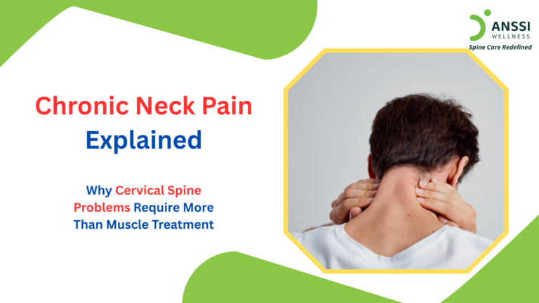 Chronic neck pain is often caused by cervical spine problems rather than muscle strain alone.