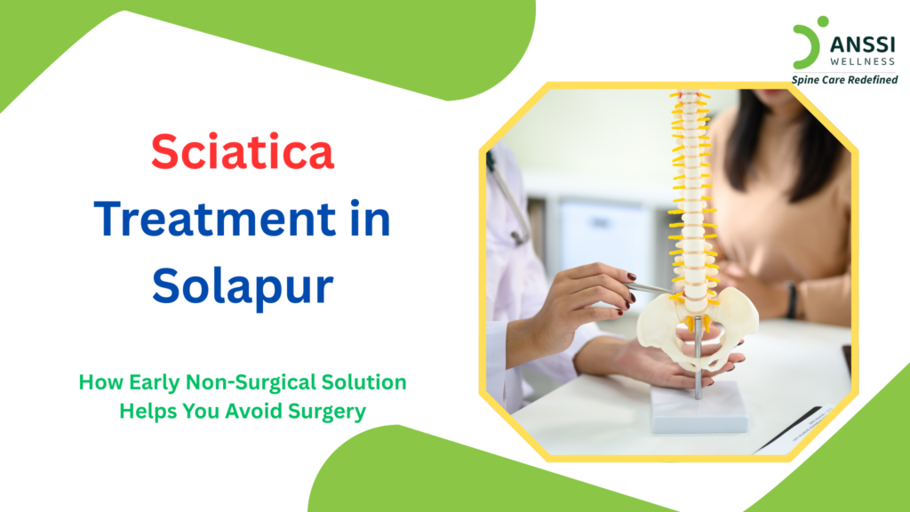Sciatica is characterised by sharp, burning, or shooting pain that begins in the lower back and travels through the buttock into the thigh, calf, or even the foot