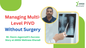 Mr. Jagannath was diagnosed with PIVD at L3-L4, L4-L5, and L5-S1, along with anterolisthesis of L4 over L5.