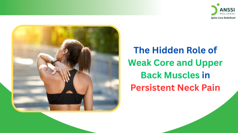 Weakness in the deep core stabilisers and thoracic musculature silently transfers excessive mechanical load to the cervical spine over months and years.