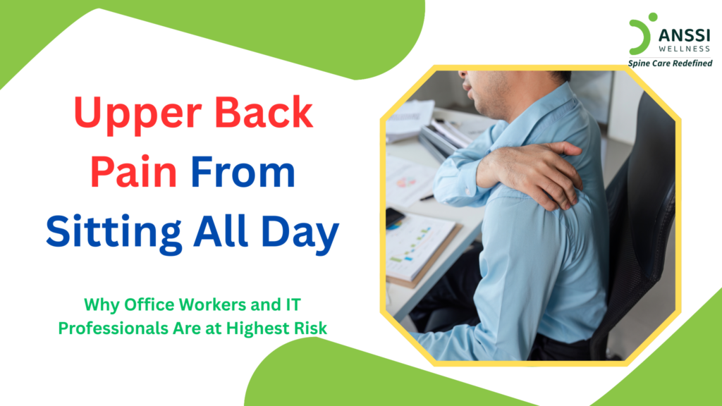 Between laptops, multiple screens, online meetings and smartphones, the neck and upper back can remain in almost the same position for hours.