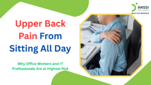 Between laptops, multiple screens, online meetings and smartphones, the neck and upper back can remain in almost the same position for hours.