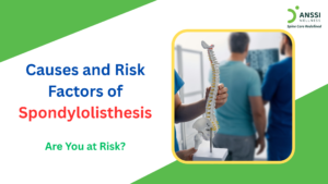 Spondylolisthesis is one such condition, in which one vertebra shifts relative to the vertebra below it.